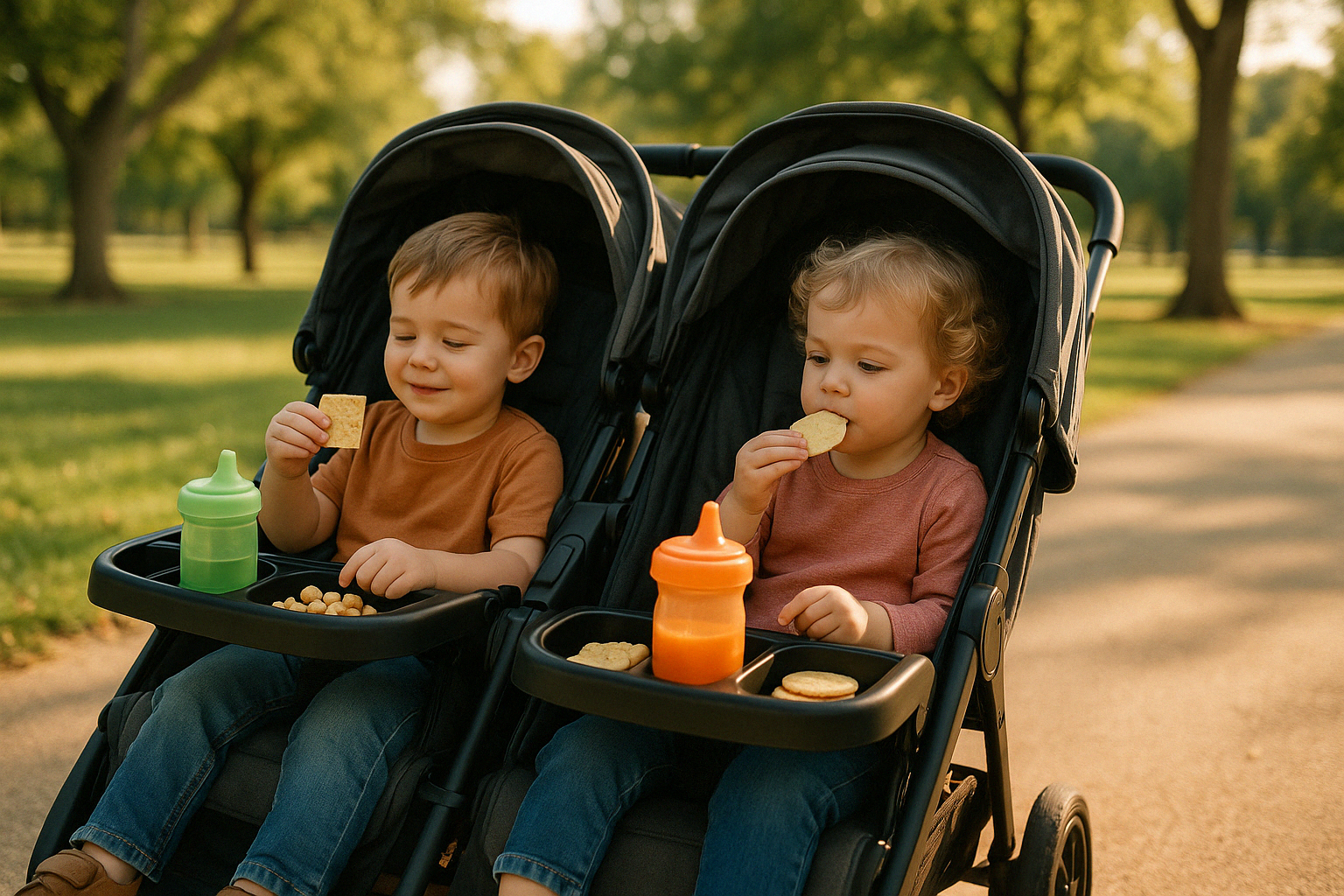 You are currently viewing Top Double Strollers Featuring Built-In Snack Trays